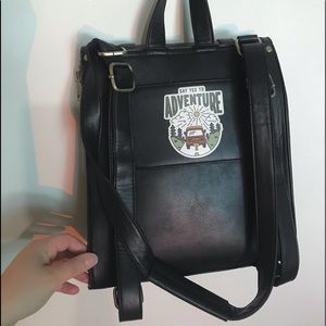 Black Leather Backpack